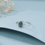 Sterling Silver One Carat Pear Cut Moss Agate Classic Single Stone Ring, thumbnail 1 of 12