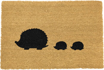 Hedgehog Family Printed Doormat, 2 of 2