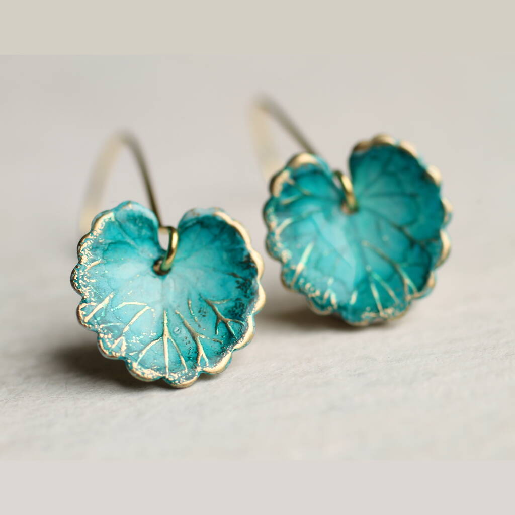 Cabbage Leaf Turquoise Earrings By Silk Purse, Sow's Ear