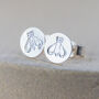 Sterling Silver Bee Stamped Studs, thumbnail 1 of 2