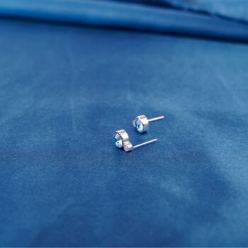 Blue Topaz Birthstone Stud Earrings, 6 of 7