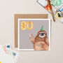 Sloth 80th Birthday Card, thumbnail 2 of 3