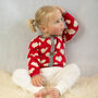 Hearts Knitted Cardigan In Red, thumbnail 1 of 9