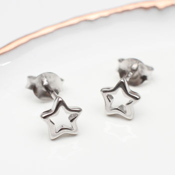 Sterling Silver Mini Star Earrings, 3 of 7