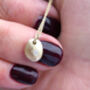 Tiny Solid Gold Pebble Necklace With Feature Diamond, thumbnail 1 of 4