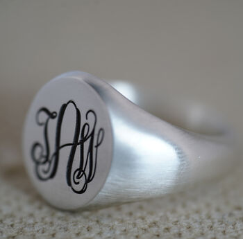 Personalised Sterling Silver Initials Signet Ring, 2 of 5