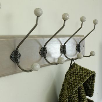 Traditional Vintage Painted Wooden Coat Rack, 6 of 6