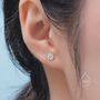 Sterling Silver Daisy Screw Back Earrings, thumbnail 3 of 9