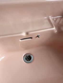 Vintage Pink Twyfords Standard Pedestal Bathroom Sink, 11 of 12