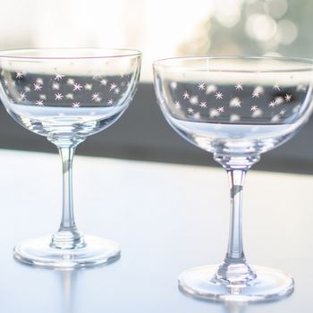 Set Of Six Cut Glass Champagne Coupe Saucers, 3 of 4