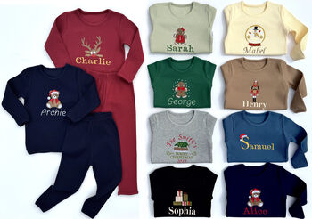 Adult Christmas Santa Hat Personalised Loungewear Baby Toddler, 3 of 8