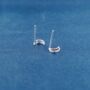 925 Sterling Silver Crescent Moon Stud Earrings, thumbnail 3 of 7