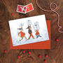 Three Elves Illustrated Christmas Card, thumbnail 1 of 2