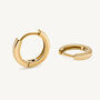 Minimalist Huggie 14k Gold Plated Earrings, thumbnail 1 of 8
