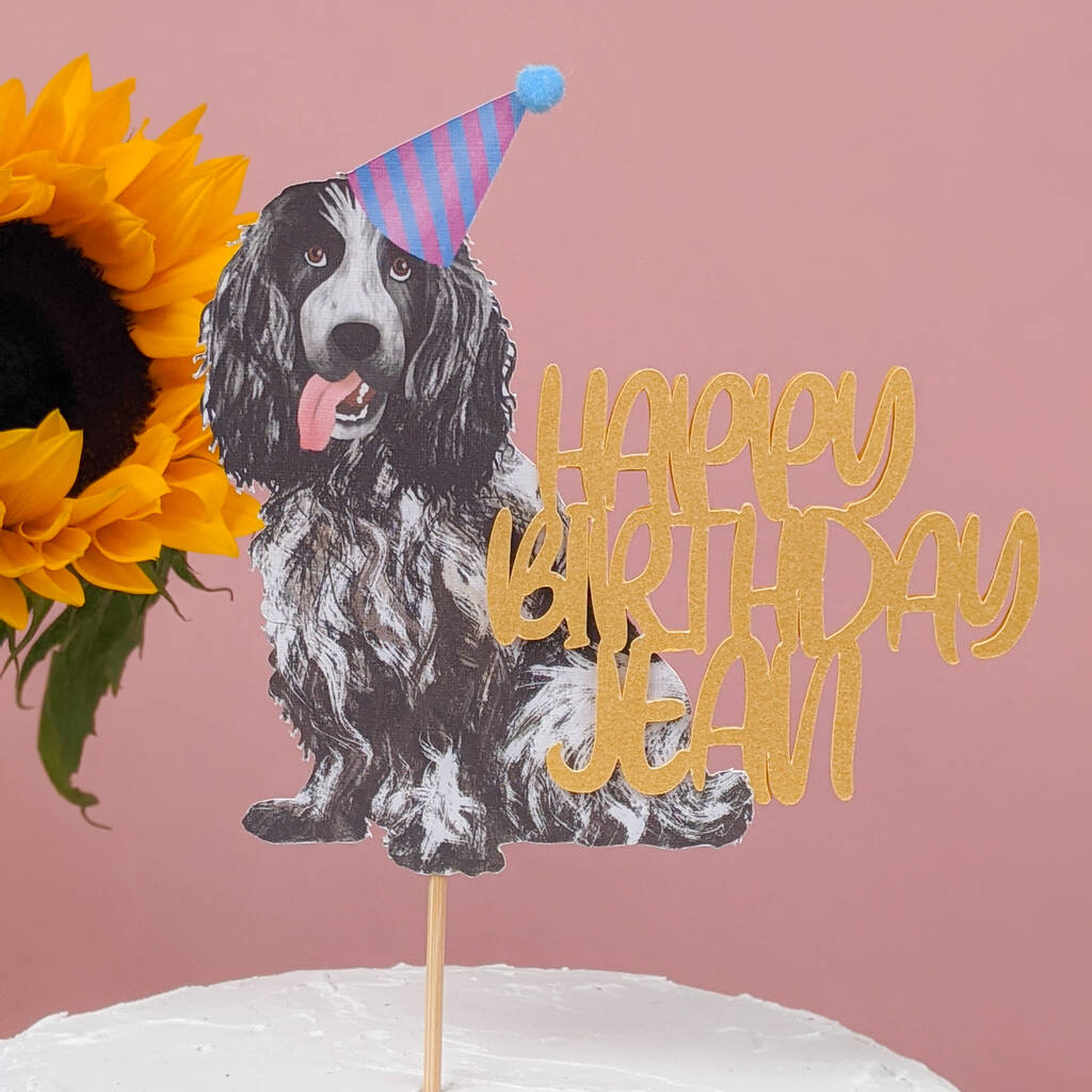 spaniel cake topper