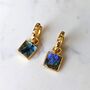 The Square Labradorite Gold Plated Gemstone Earrings, thumbnail 3 of 8
