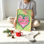 Season’s Greetings Heart Art Print – Festive Christmas Wall Art, thumbnail 2 of 5