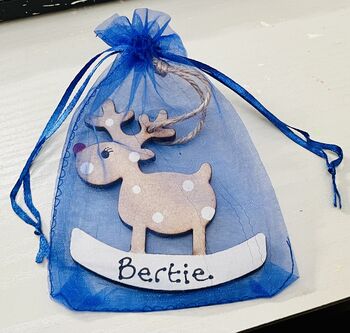 Personalised Goddaughter Decoration Reindeer Christmas, 2 of 2