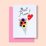 Love You Best Mum Bouquet Birthday Mother's Day Card, thumbnail 1 of 2
