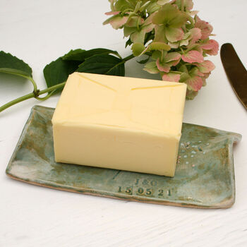 Green Floral Ceramic Butter Tray, 6 of 7