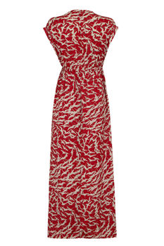 Maxi Dress In Ruby Stork Crepe, 3 of 3
