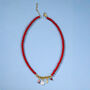 Heart And Star Charms Red Bead Necklace, thumbnail 3 of 4
