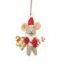 Handmade Felt Chris Mouse Christmas Hanging Decoration, thumbnail 4 of 4