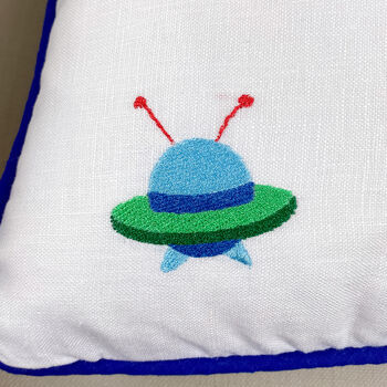 Children's Space Embroidered Nursery Cushion, 8 of 8