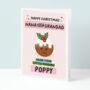 Personalised Nana And Grandad Little Pudding Christmas Card, thumbnail 1 of 3