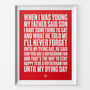 Rotherham 'When I Was Young' Football Song Print, thumbnail 1 of 3