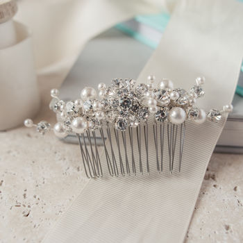 Pearl And Diamante Bridal Comb, 2 of 4