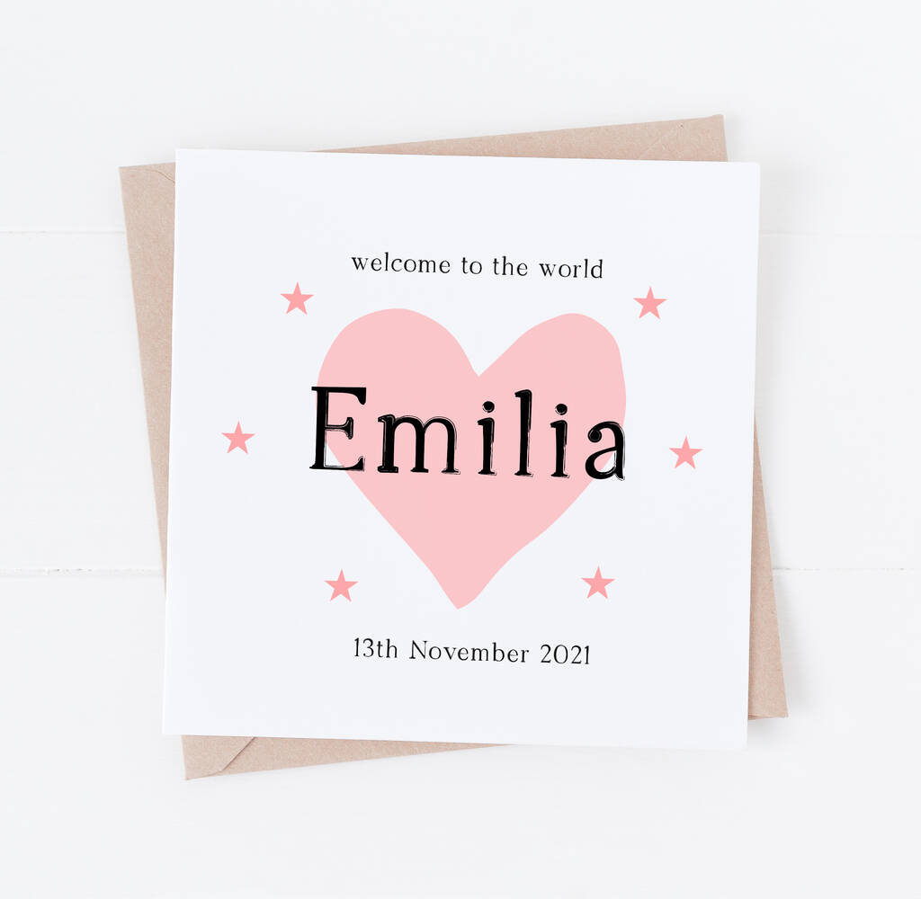 Personalised New Baby Girl Card, 1 of 3
