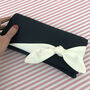 Navy And Ivory Satin Olive Clutch, thumbnail 1 of 7