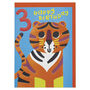 Colourful Tiger Age Three Children's Birthday Card, thumbnail 1 of 2
