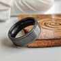 8mm Mens Matt Black Tungsten Spinner Unisex Ring, thumbnail 1 of 7