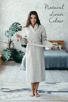 Linen Robe For Women | Natural Bathrobe, 11 of 12