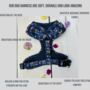 Navy And Pink Floral Dog Harness, thumbnail 3 of 6
