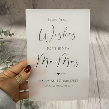 Classic Personalised Leave Your Wishes Sign Opaque, 3 of 6