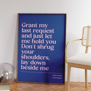 Personalised Custom Lyric Print, 8 of 11