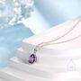 Sterling Silver Droplet Cz Pendant Necklace, thumbnail 1 of 12