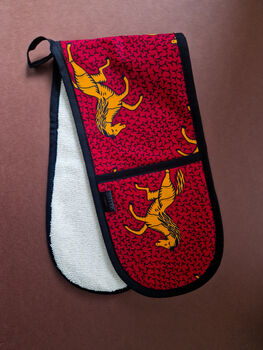 African Print Oven Gloves | Red Horse Abi Print, 2 of 3