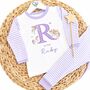 Girls Personalised Lilac Unicorn Pyjamas, thumbnail 2 of 10