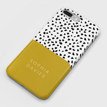 Personalised Mustard Animal Pattern Phone Case, 3 of 6