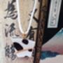 Black Spot Kintsugi Pendant On White Cord, thumbnail 2 of 3