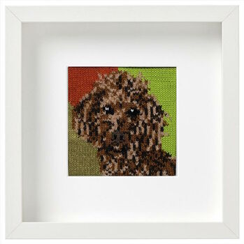 Cockapoo Dog Framed Knitted Art, 2 of 6
