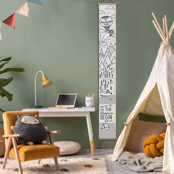 Personalised 6ft Family Mountain Adventure Canvas Height Chart, 2 of 3