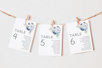 Wedding Seating Plan Cards Winter Blue Floral, 2 of 7