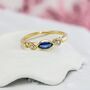 Kyanite And White Topaz Gold Ring, thumbnail 3 of 9