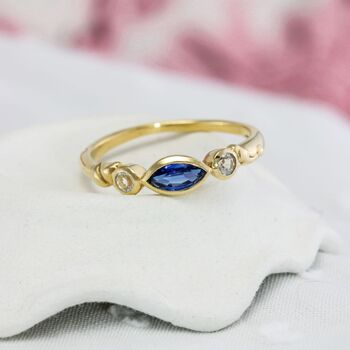 Kyanite And White Topaz Gold Ring, 3 of 9