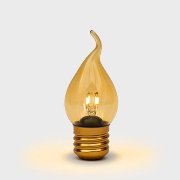 Cordless Flickering Candle Glass Lightbulb, 2 of 5